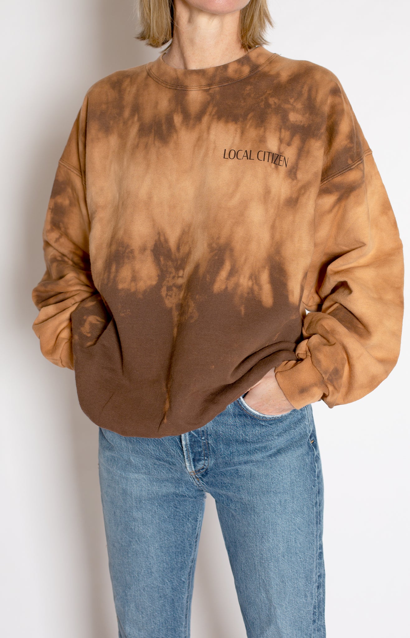 Hand Dyed Logo Crew in Fade
